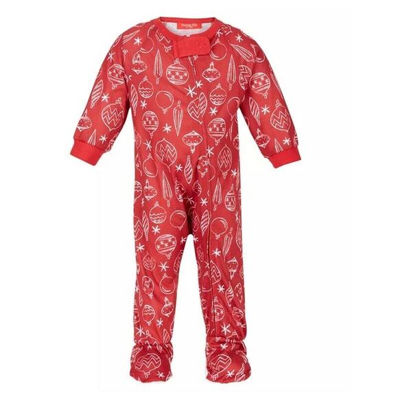Family Pajamas Matching Baby Ornament Footed Pajamas Red Size 6-9 M - Picture 1 of 1